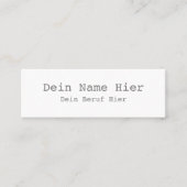 Mini Visitenkarte Selbst Gestalten - Vorlage (Vorderseite)