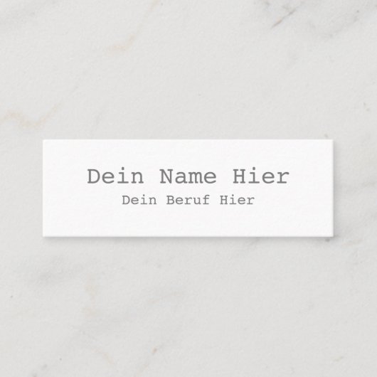 Mini Visitenkarte Selbst Gestalten - Vorlage (Vorderseite)