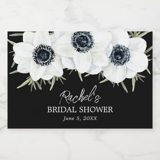 Mini-Wasserfarben aus Schwarz und Weiß Schaumweinetikett (Einzelnes Label)