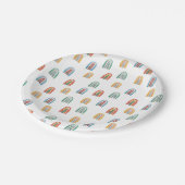 Mini-Wasserfarbenregenbohne Pappteller (Schrägansicht)