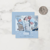 MINI Weihnachts-Crew Foto Blue Holiday Mitteilungskarte (Vorderseite/Rückseite Beispiel)