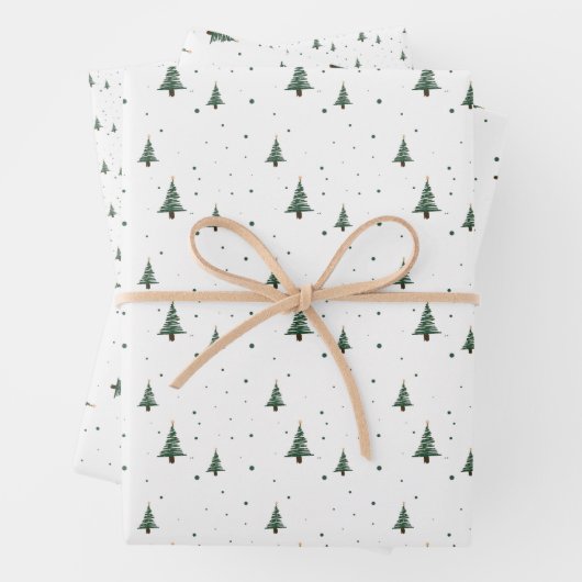 Mini-Weihnachtsbaumwrapping Paper Sheets Geschenkpapier Set (Beispiel)