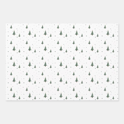 Mini-Weihnachtsbaumwrapping Paper Sheets Geschenkpapier Set (Vorderseite)
