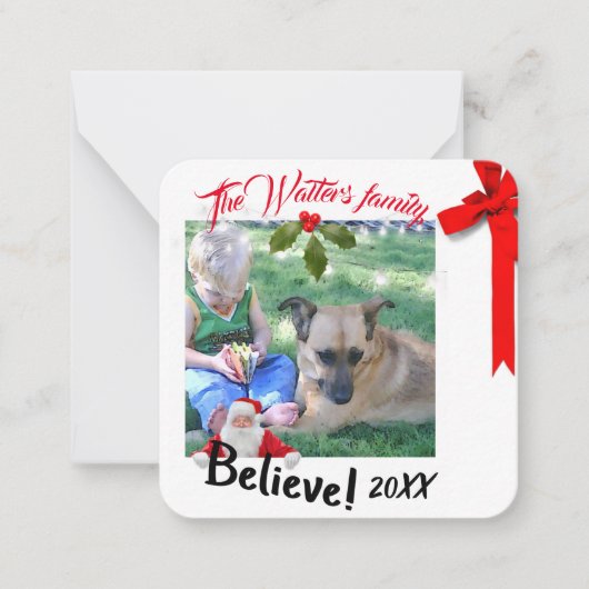 Mini-Weihnachtsfest mit Weihnachtskarten Mitteilungskarte (Vorderseite)