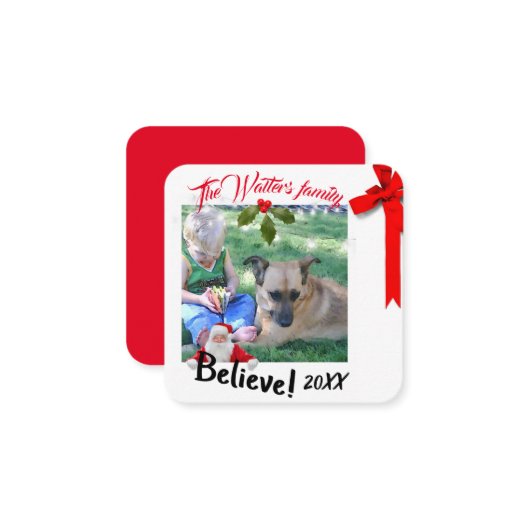 Mini-Weihnachtsfest mit Weihnachtskarten Mitteilungskarte (Vorderseite/Rückseite Beispiel)