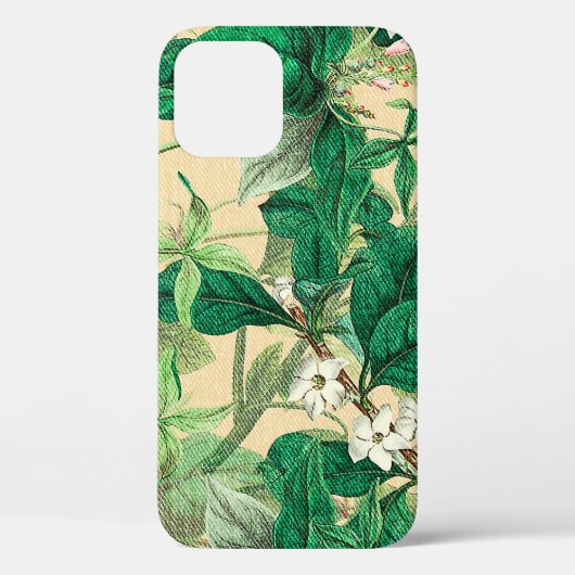 Mini weiße Blumen mit Blättermuster Case-Mate iPhone Hülle (Rückseite)