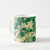Mini weiße Blumen mit Blättermuster Kaffeetasse (Vorderseite Links)