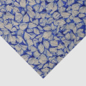 Mini-weiße Muscheln auf einem Blue Background Deco Seidenpapier (Detail)