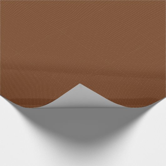 Mini weiße Tupfen auf Brown-Farbe Geschenkpapier (Ecke)
