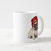 Mini-Welpe-Hipster-Mops Jumbo-Tasse (Vorderseite Rechts)