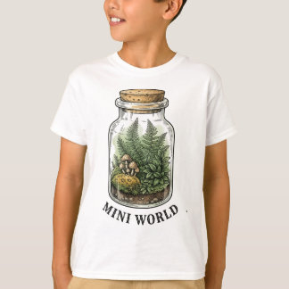 Mini-Welt-Terrarium Vintage-Botanik-Grafik T-Shirt