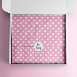 Mini White Hearts on Pink Pattern Seidenpapier