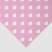 Mini White Hearts on Pink Pattern Seidenpapier (Detail)