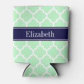 Mini White Marokcan #5 Navy Blue Name Monogram Dosenkühler (Vorderseite)