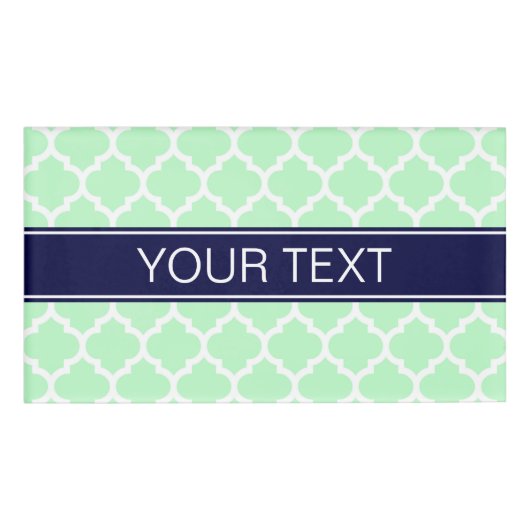 Mini White Marokcan #5 Navy Blue Name Monogram Namenschild (Vorderseite)