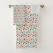 Mini-Wildblume Schwarzweiß-Muster Badhandtuch Set (Insitu)