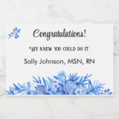 Mini Wine Bottle Congratulations Cobalt Blue (10) Schaumweinetikett (Einzelnes Label)