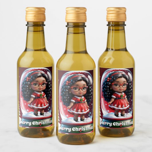 Mini Wine Flasche Weihnachtslabel Weinetikett (Flaschen)