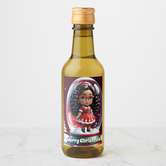 Mini Wine Flasche Weihnachtslabel Weinetikett (Vorderseite)