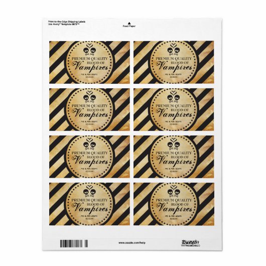 Mini Wine Label Goth Gastgeschenk Hochzeit (Vorne)