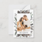 Mini Winter Pine Berry Foto Mitteilungskarte (Vorderseite)