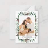 Mini Winter Pine Cone Berry Foto Weihnachtsskript Mitteilungskarte (Vorderseite)