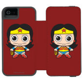 Mini Wonder Woman Incipio iPhone Geldbeutel-Hülle (Folio Geöffnet)