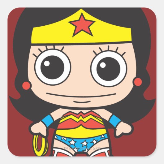Mini Wonder Woman Quadratischer Aufkleber (Vorderseite)