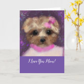 MINI YORKIE POO KARTE (Gelbe Blume)
