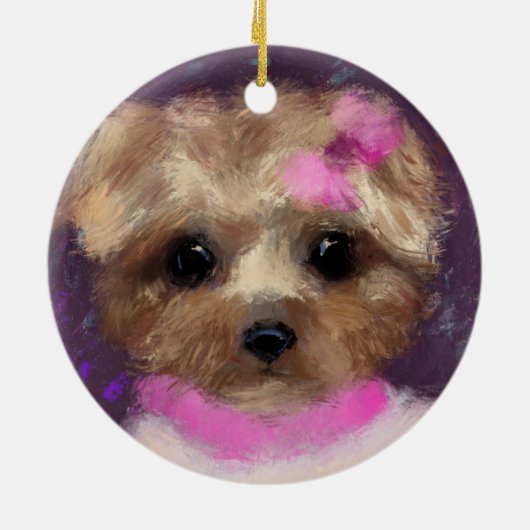 MINI YORKIE POO KERAMIK ORNAMENT (Hinten)
