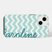 Mini-Zickzack-Monogramm iPhone Hülle (Rückseite (Horizontal))