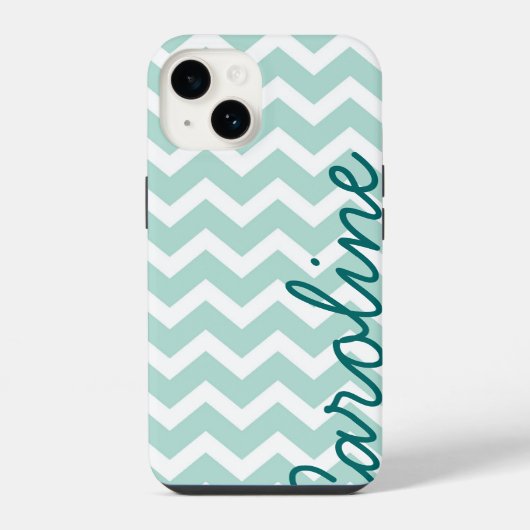 Mini-Zickzack-Monogramm iPhone Hülle (Rückseite)