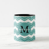 Mini-Zickzack-Monogramm Zweifarbige Tasse (Mittel)