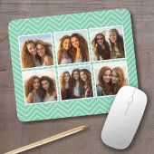 Mini Zickzack Muster mit Trendy 6 Foto Collage Mousepad
