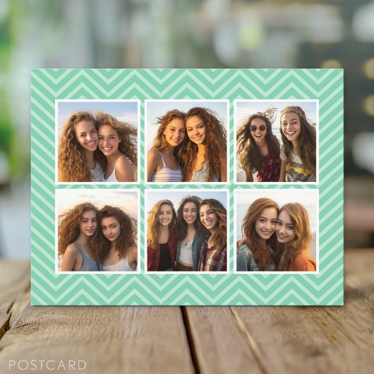 Mini Zickzack Muster mit Trendy 6 Foto Collage Postkarte