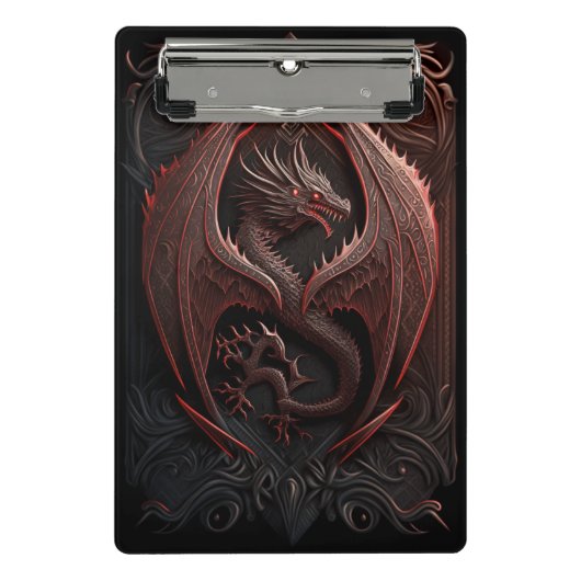 Mini-Zwischenablage für Red and Black Dragon Mini Klemmbrett (Vorderseite)