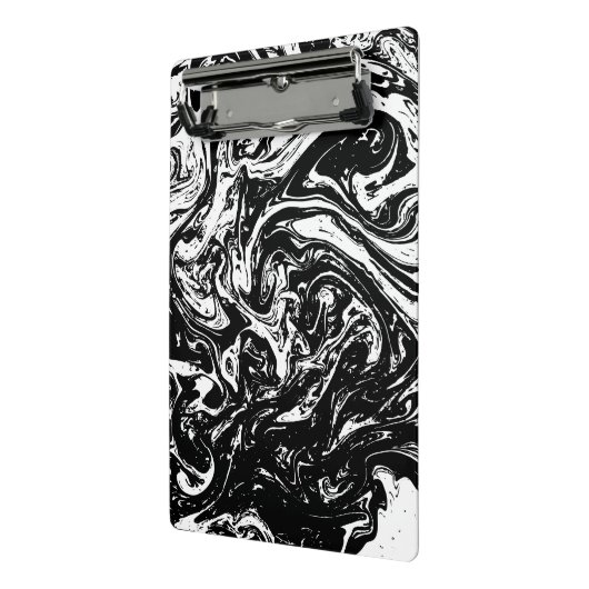 Mini-Zwischenablage im Schwarz-Weiß-Marmor Mini Klemmbrett (Gewinkelt2)