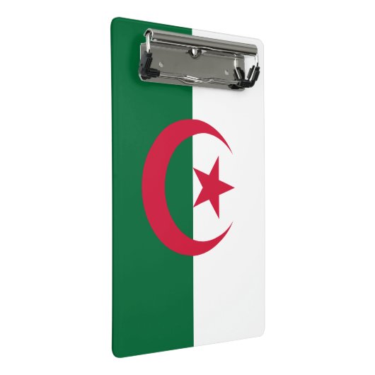 Mini-Zwischenablage mit algerischer Flagge Mini Klemmbrett (Schrägansicht)