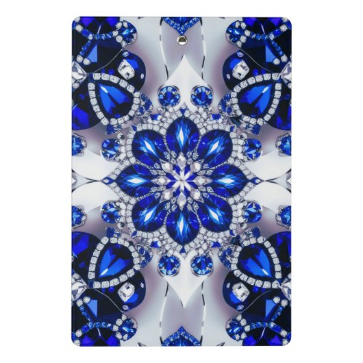 Mini-Zwischenablage mit blauen, weißen Farben Mini Klemmbrett (Rückseite)