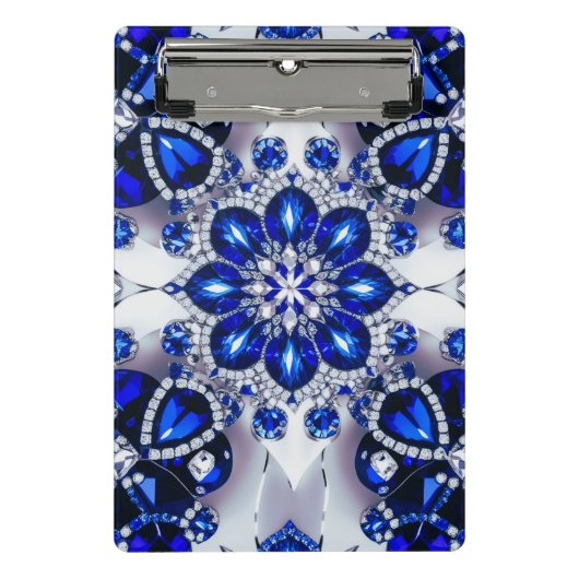 Mini-Zwischenablage mit blauen, weißen Farben Mini Klemmbrett (Vorderseite)