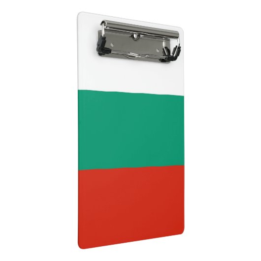 Mini-Zwischenablage mit bulgarischer Flagge Mini Klemmbrett (Schrägansicht)