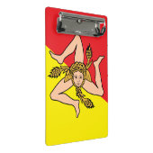 Mini-Zwischenablage mit der Flagge Siziliens, Ital Mini Klemmbrett (Schrägansicht)