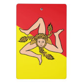 Mini-Zwischenablage mit der Flagge Siziliens, Ital Mini Klemmbrett (Rückseite)