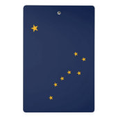 Mini-Zwischenablage mit der Flagge von Alaska, USA Mini Klemmbrett (Rückseite)