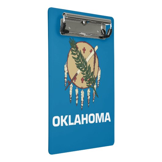 Mini-Zwischenablage mit der Flagge von Oklahoma, U Mini Klemmbrett (Schrägansicht)
