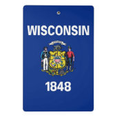 Mini-Zwischenablage mit der Flagge von Wisconsin, Mini Klemmbrett (Rückseite)