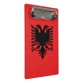 Mini-Zwischenablage mit Flagge Albaniens Mini Klemmbrett (Schrägansicht)