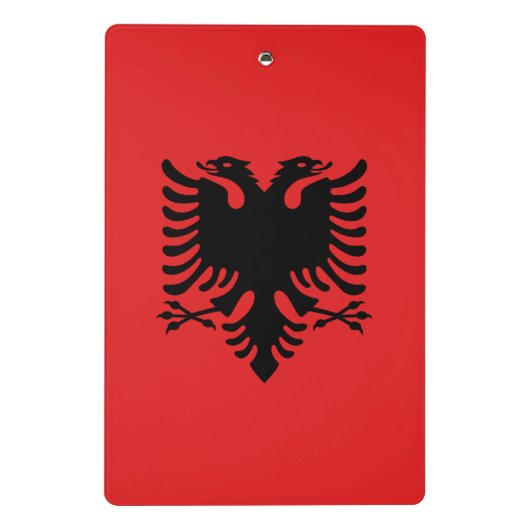 Mini-Zwischenablage mit Flagge Albaniens Mini Klemmbrett (Rückseite)