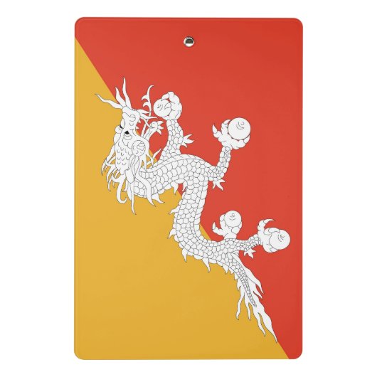 Mini-Zwischenablage mit Flagge Bhutans Mini Klemmbrett (Rückseite)