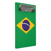 Mini-Zwischenablage mit Flagge Brasiliens Mini Klemmbrett (Schrägansicht)
